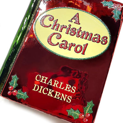 A Christmas Carol Ornament - Blown Glass Mini Book Gift for Book Lovers