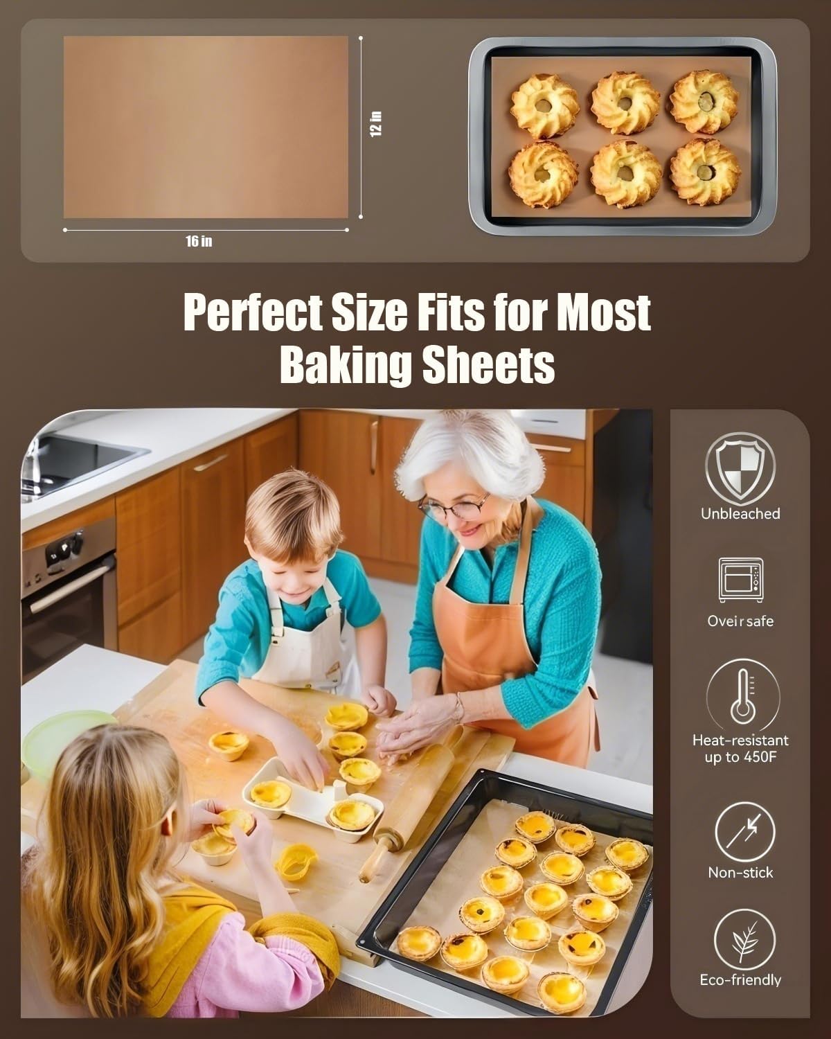 Parchment Paper - 300PCS Non-Stick Precut Baking Sheets | 12 x 16 Inches for Air Fryer & Grilling