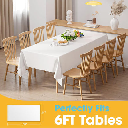 Niuara Disposable Tablecloths - Waterproof 54" × 108" Rectangle Covers | 30 Pack for Parties & Gatherings