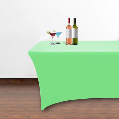 Obstal 6ft Stretch Spandex Table Cover for Standard Folding Tables - Universal Rectangular Fitted Tablecloth Protector for Party （Grass Green, 72 Length x 30 Width x 30 Height Inches）