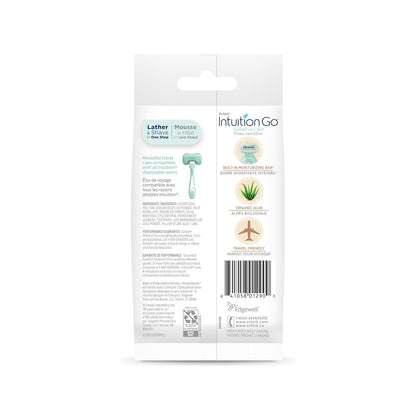 Schick Intuition Go Disposable Razor - Women's Travel Razor for Sensitive Skin with Organic Aloe | 1ct