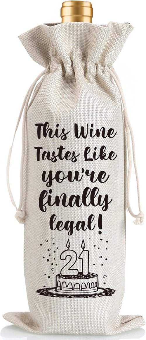 Funny 21st Birthday Gifts for Her Him, 21 Years Old Birthday Party Decorations Wine Bag Gifts, Happy 21st Birthday Decor for Daughter Son Friends