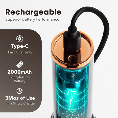 Zulay Kitchen Rechargeable Milk Frother - Powerful 2-Speed Mixer with 4 Whisks - Dark Copper Finish