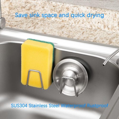LYART Premium Sink Sponge Holder - 4Pcs SUS304 Stainless Steel, Waterproof & Rustproof, Quick Drying