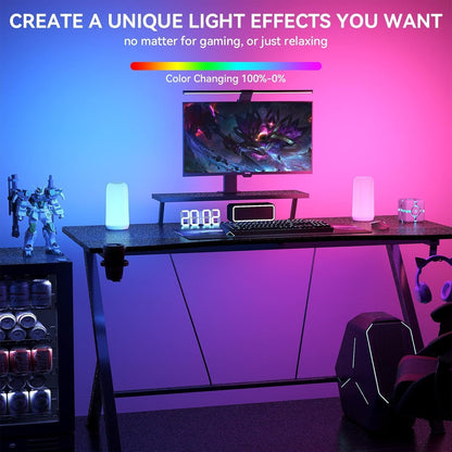 ROOTRO Touch Bedside Table Lamp - Sleek RGB Design | 3-Way Dimmable LED Nightstand Light for Bedroom & Living Room