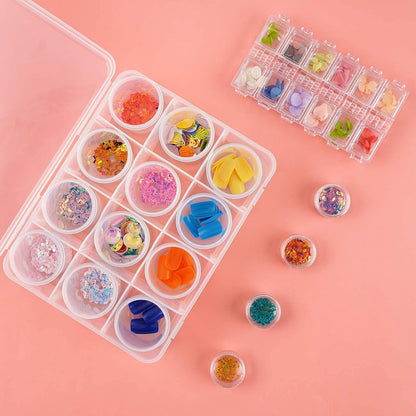 Segbeauty Gem Organizer Box - Clear Bead Container with 12 Secure Compartments | Ideal for Jewelry & Nail Art