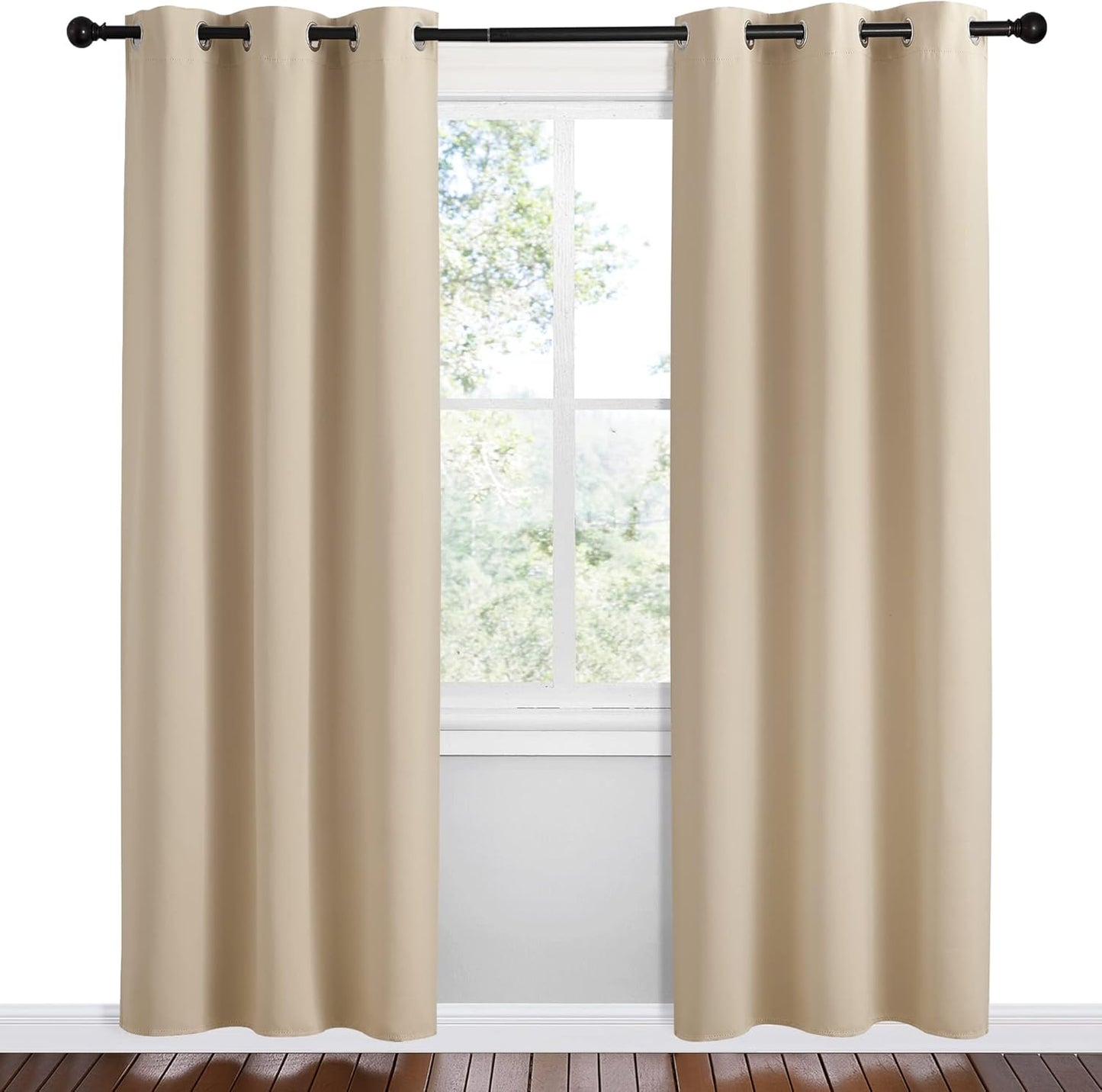 NICETOWN Room Darkening Curtain Panels - Thermal Insulated Grommet Drapes, Biscotti Beige, 2 Panels (W42 x L78)