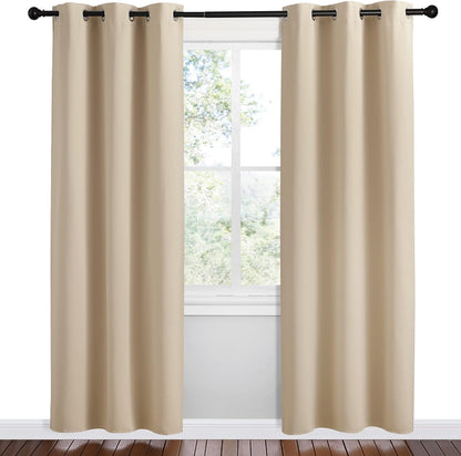 NICETOWN Room Darkening Curtain Panels - Thermal Insulated Grommet Drapes, Biscotti Beige, 2 Panels (W42 x L78)