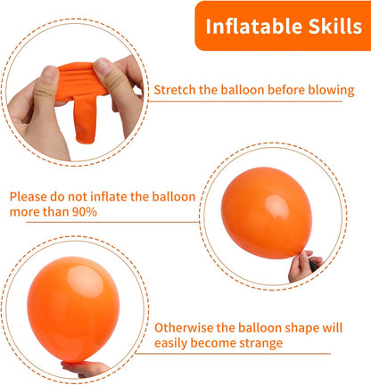 RUBFAC Orange Balloon Arch Kit - 129pcs in Various Sizes for Halloween & Thanksgiving Decor | Burnt Orange