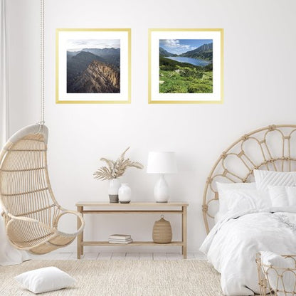 JCJMY 22x22 Picture Frame Gold with 18x18 Mat, Display Photo 18x18 with Mat or 22 x 22 Without Mat, Wall Hanging Large 22x22 Poster Frame with Shatter Resistant Plexiglass,Gold