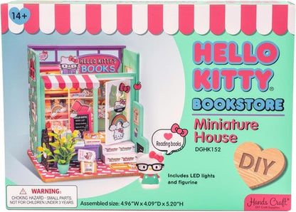 Hands Craft Hello Kitty Miniature Bookstore - Adorable DIY Dollhouse Kit for Creative Adults