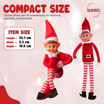 Quebec Christmas Mischief Makers - Naughty Santa’s Little Helper Elf Toy | Soft Body, Vinyl Face, Hook and Loop Grip