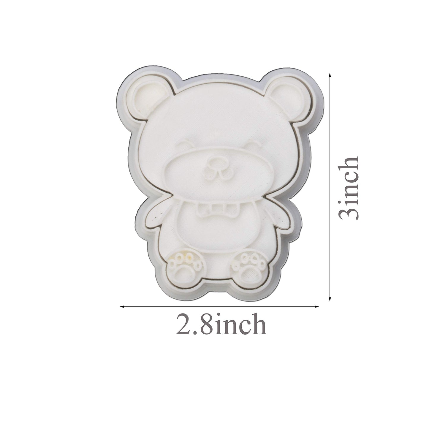 Mostop 3D Cookie Cutter with Teddy Bear Stampers Baby Shower Cake Mold Fondant Decorating Tools DIY Mold for Sugar Craft Baking Mould Kids' Birthday Party Kitchen Tools