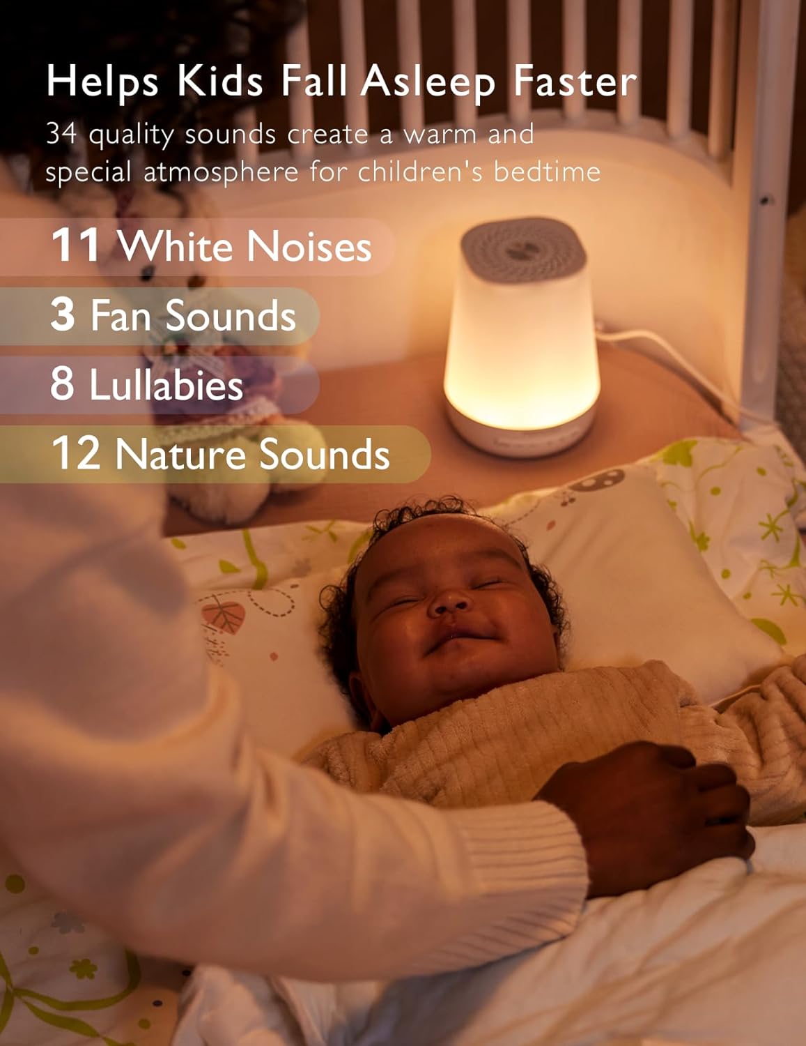 Momcozy Baby Sound Machine - White Noise Machine with Night Light & App Control | 34 Soothing Sounds, Blue