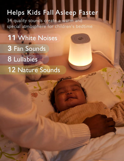 Momcozy Baby Sound Machine - White Noise Machine with Night Light & App Control | 34 Soothing Sounds, Blue