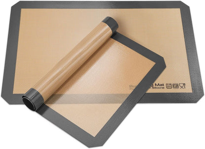 Sopito Silicone Baking Mat - Non-Stick, Food Safe & Reusable | 5-Piece Set for Half & Quarter Sheet Trays, Grey