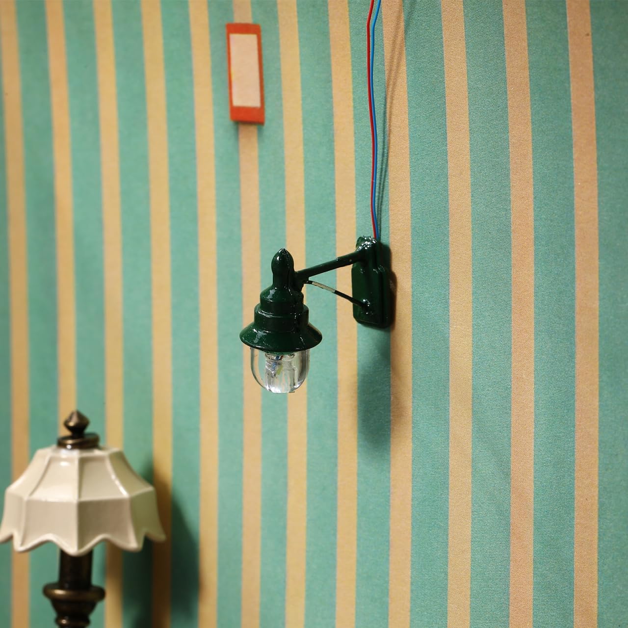 Uonlytech Miniature Wall Lamp - Realistic Table Lamp Decor for Dollhouses | Set of 4