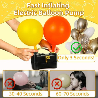 Bezente Electric Balloon Pump - Portable Inflator with Dual Nozzle for Parties & Events