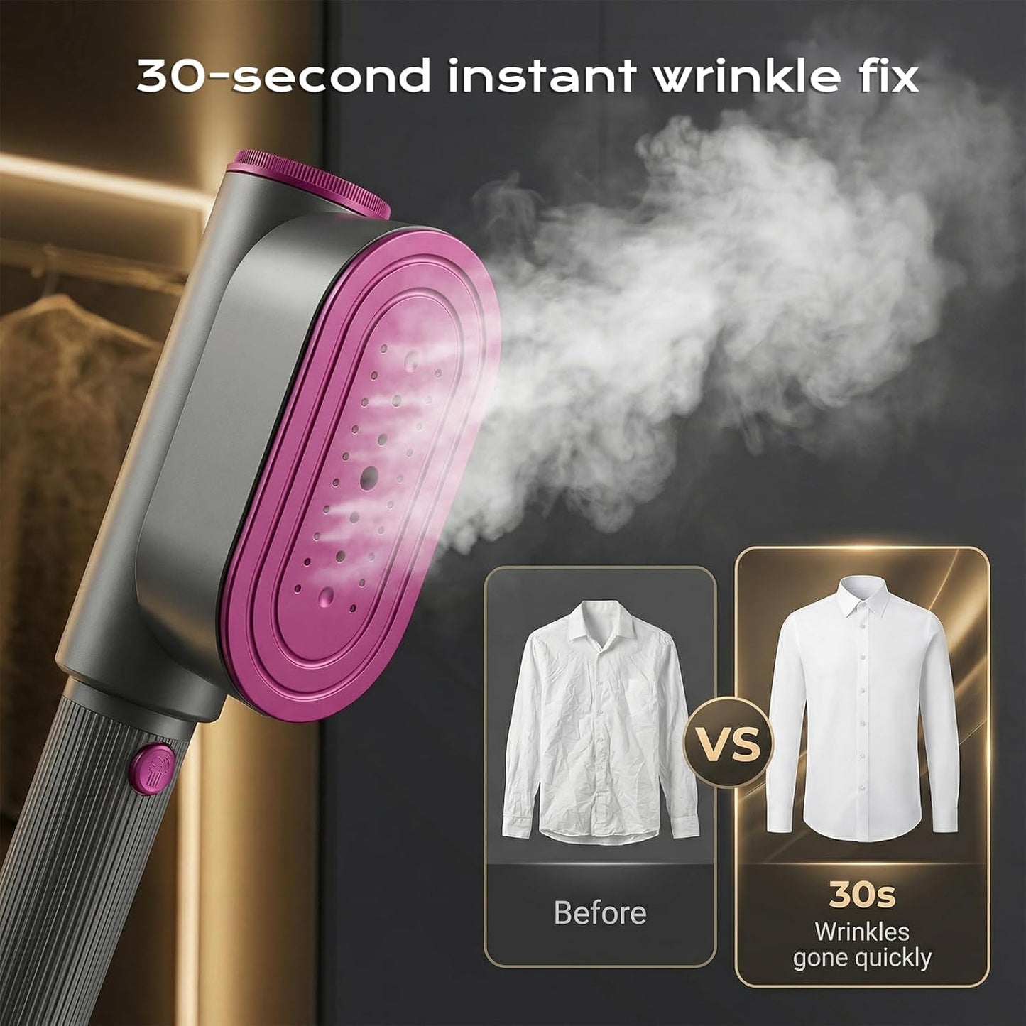 Skiennix Travel Steamer - 1200W Portable 2-in-1 Iron with Large Ceramic Panel & 90° Rotatable Head | 100ml Tank for Home & Travel