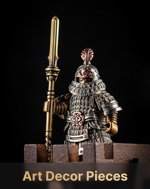 COPPERTIST.WU Jin Iron Soldier Figurine - Unique Home Decor Ornament for Living Room & Office