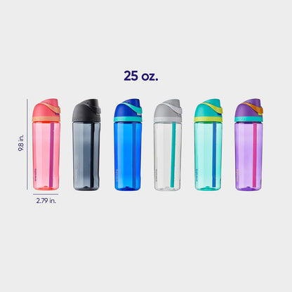 Owala FreeSip 25 Oz Clear Tritan Plastic Water Bottle - BPA-Free Sports Bottle for Travel | Shy Marshmallow