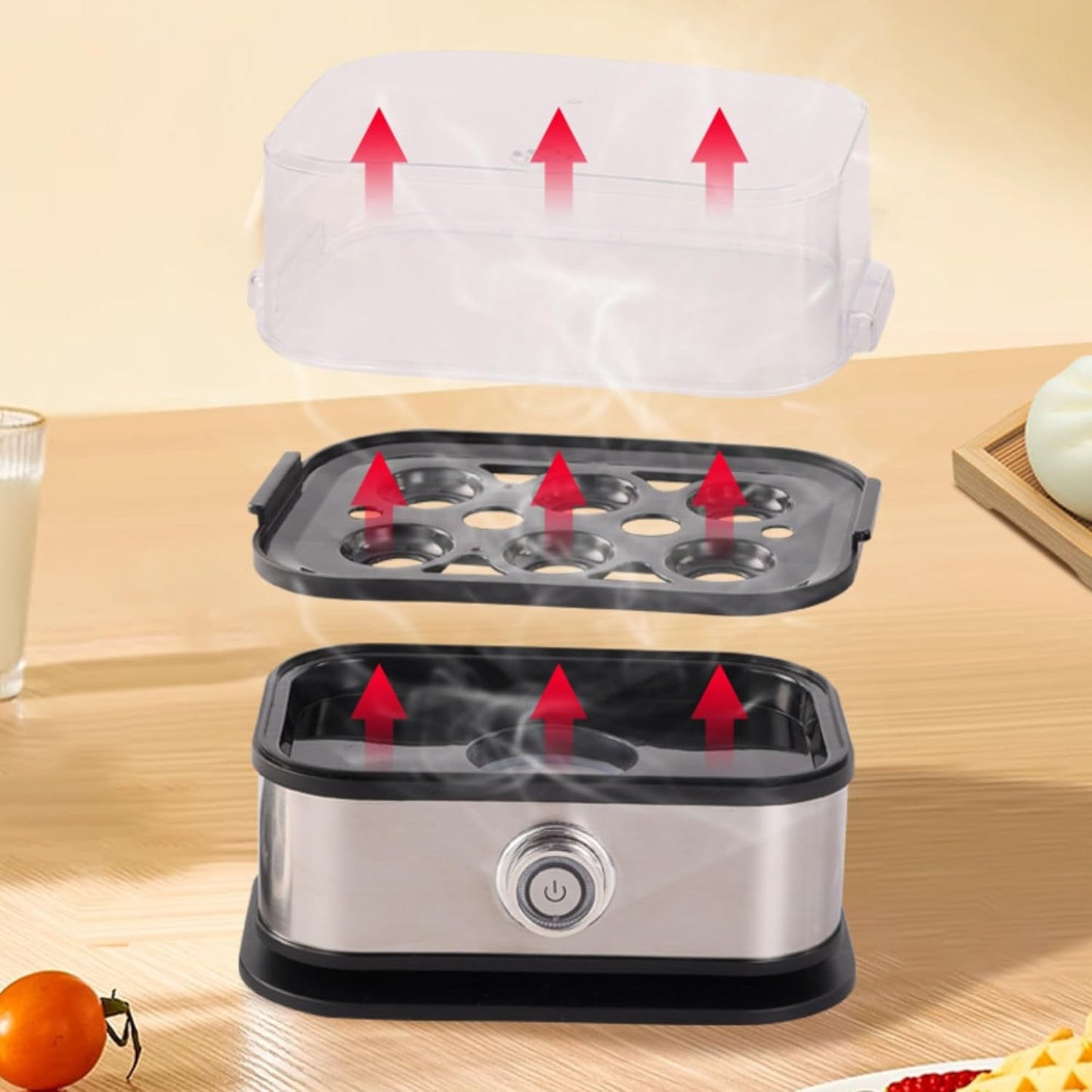 Smart Egg Cooker - Multi-Function Electric Device with Auto Shut-Off | 6 Egg Capacity for Perfect Hard, Medium, and Soft Boiled Eggs