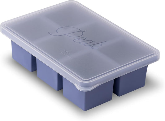 W&P Cup Cubes Silicone Freezer Tray - Blue | Makes 6 Perfect 1-Cup Portions for Soup, Broth & Leftovers