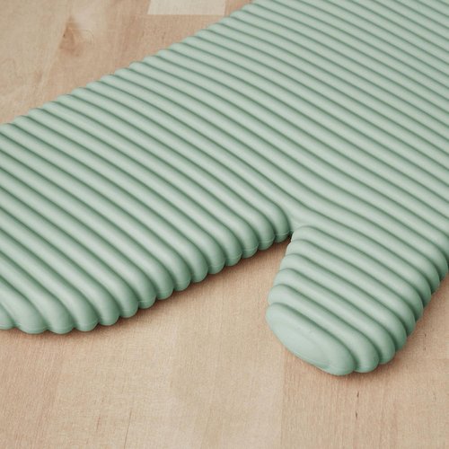 KitchenAid Ribbed Soft Silicone Oven Mitts - Heat Resistant 2-Pack Set, 7.5"x13", Pistachio Color