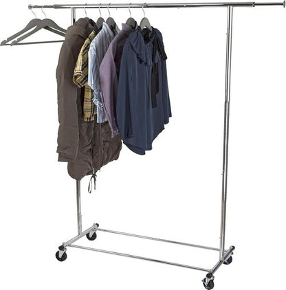 HOME IT Clothes Rack - Heavy Duty Adjustable Chrome Garment Rack | 200 LBS Capacity, Collapsible Design