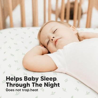 KeaBabies Baby Crib Sheets - Soft & Cozy Viscose Bamboo Fitted Mattress Covers | 2-Pack 52x28 (Herb)