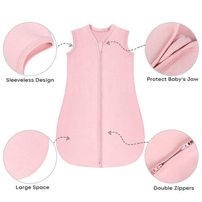Yoofoss Baby Sleep Sack 12-18 Months Baby Wearable Blanket 100% Organic Cotton 2-Way Zipper TOG 0.5 Toddler Sleeping Sack 3 Pack, Comfy Soft Lightweight (Large)