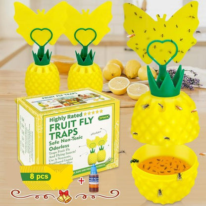 Fruit Fly Trap - Skiennix Effective Indoor Gnat Catcher with Non-Toxic Bait | 2 Pack