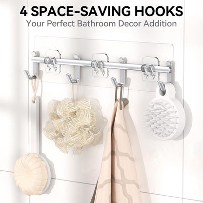 YASONIC Shower Caddy - 6 Pack Large Capacity Bath Organizer with Soap Holder & 12 Hooks | Rustproof Silver Shelves