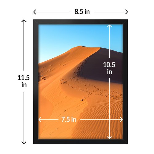 LaVie Home 8x11 Picture Frame for Wall Display, 8x11 Black Picture Frame with HD Plexiglas, 8 x 11 Frame 1 Pack, Display Frame for Vertical or Horizontal, Classic Collection