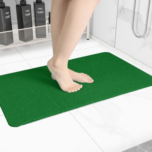 Hargiis Non-Slip Bathtub Mat, Anti Slip Shower Mat, Fast Drying Bathtub Mats, Foot Scrubber Mat, Anti Slip Mat for Tub, Floor, Bathroom, Kitchen, Home, Hotel (Dark Green 32"×17")