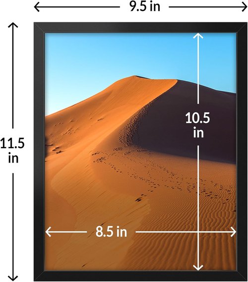 LaVie Home 9x11 Picture Frame - Classic Black Frame with HD Plexiglass for Vertical/Horizontal Display