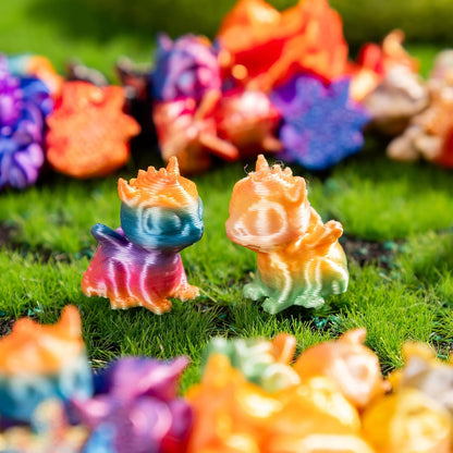 Skiennix Mini 3D Printed Dragon Figurines - 100pcs Tiny Animal Decor for Fairy Gardens & Aquariums