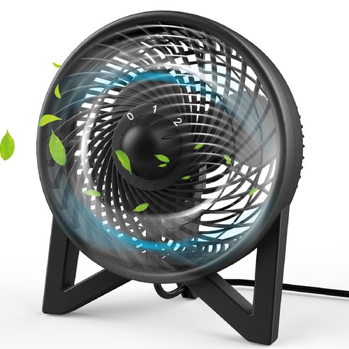 DR.PREPARE Desk Fan, 8 Inch Powerful Table Fan, Small Quiet Bedside Fan with 2 Speeds, Portable Personal Cooling Fan for Bedroom Sleeping Tabletop Office Home Kitchen Camping, Black