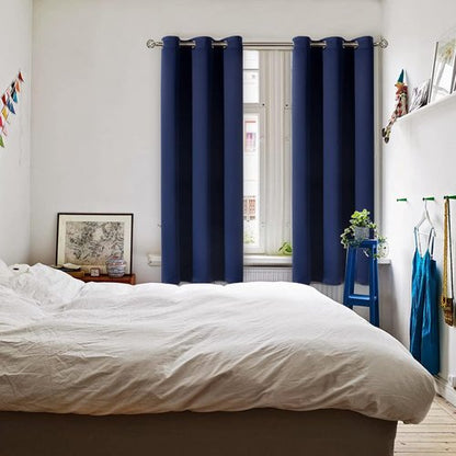 BGment Blackout Curtains - Navy Blue Room Darkening Thermal Insulated Drapes | 63 Inch, Set of 2 Panels