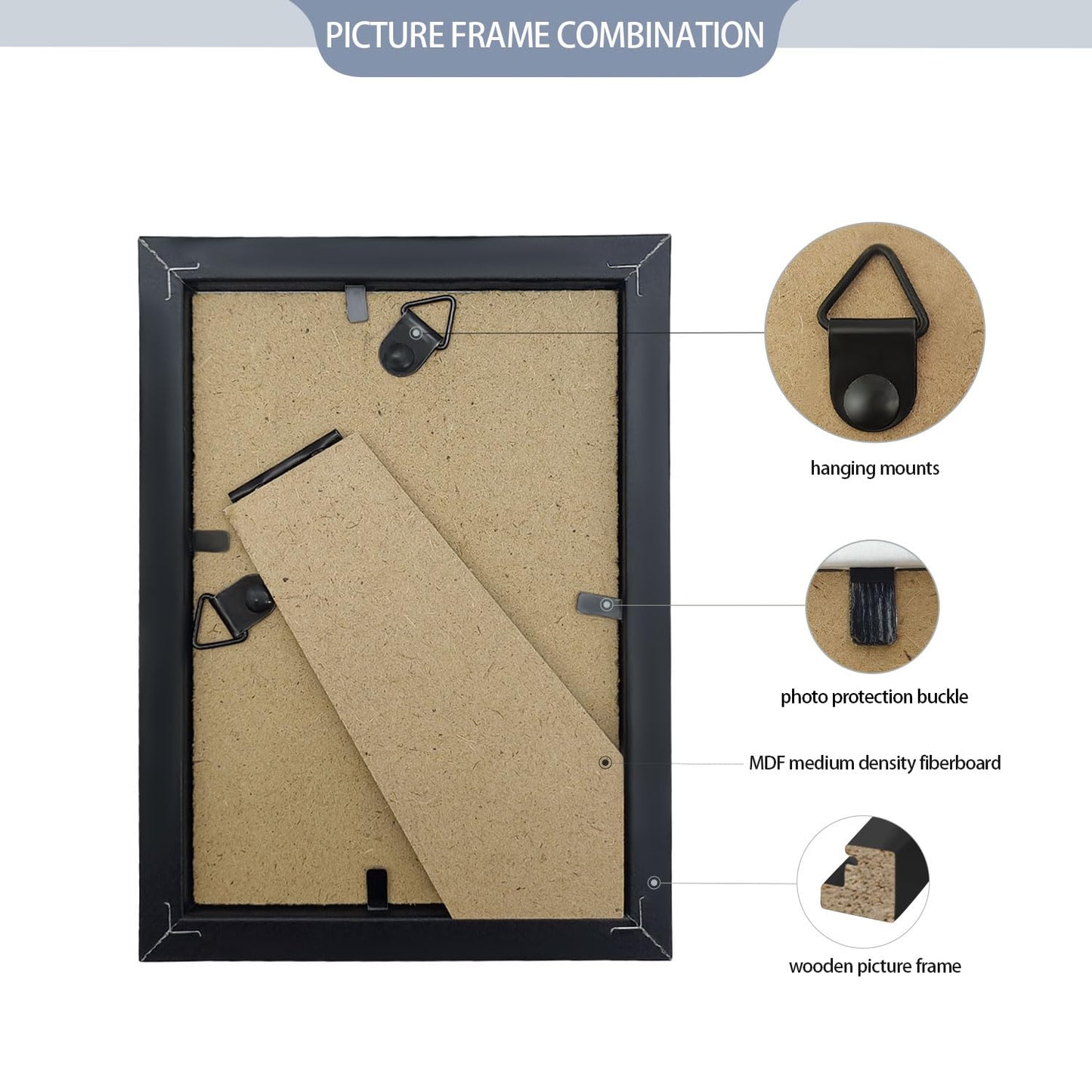 YOUKE OLA Set of 50 Picture Frame Bulk Photo Frames with Mat Wall Mounting Simple Photo Frames Multi Picture Frames for Wall or Tabletop, 5x7 inch Black