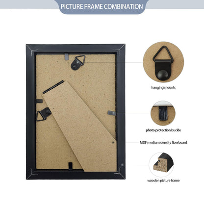 YOUKE OLA Set of 50 Picture Frame Bulk Photo Frames with Mat Wall Mounting Simple Photo Frames Multi Picture Frames for Wall or Tabletop, 5x7 inch Black