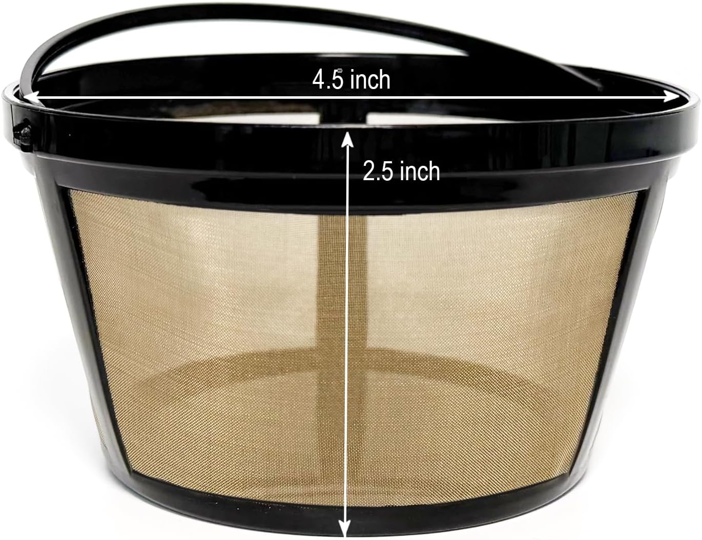 Mr. Coffee Gold Reusable Coffee Filter - 2-Pack for 8-12 Cup Coffee Makers | Compatible with Black & Decker