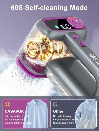 Skiennix Travel Steamer - Handheld 2-in-1 Clothes Steamer & Iron | 160ml Water Tank, 6 Steam Modes