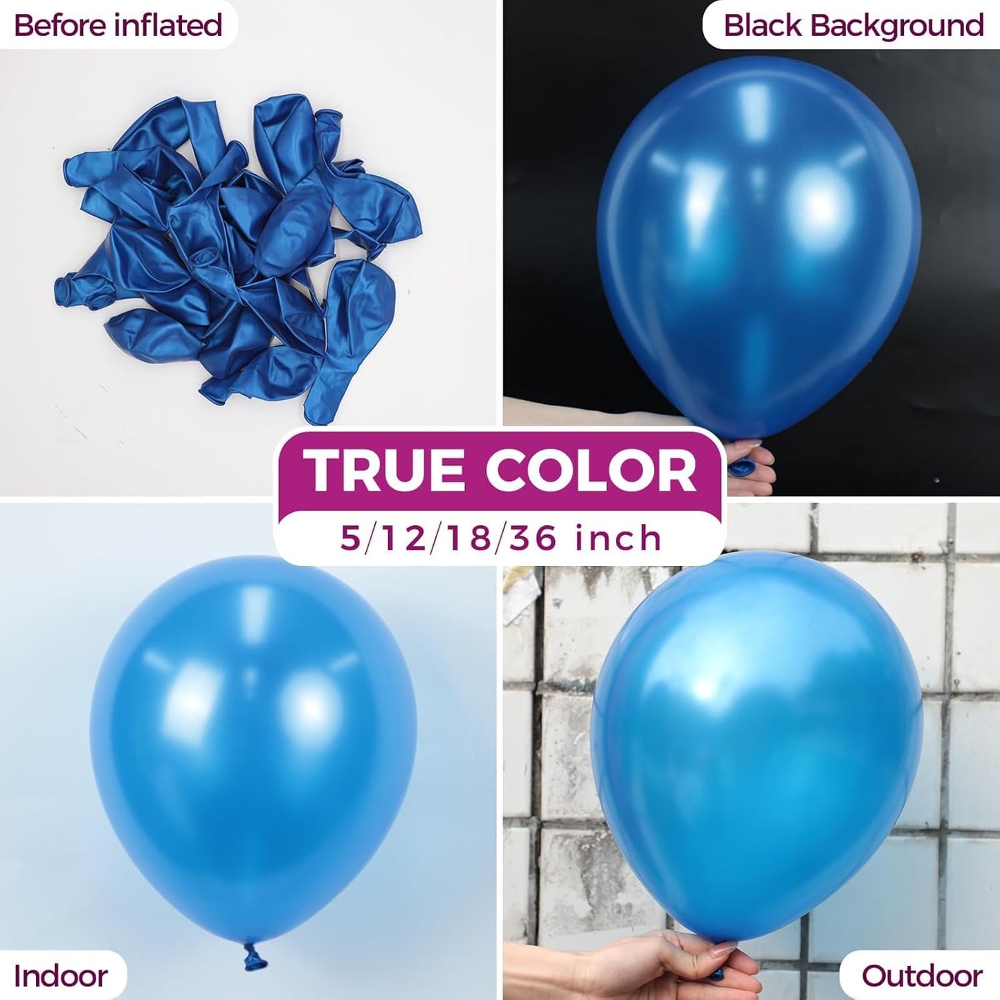 Bezente Pearl Blue Latex Balloons - 100 Pack 12-Inch Sky Blue Helium Balloons for Celebrations