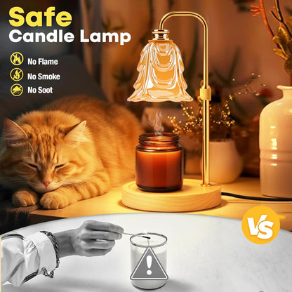 Skiennix Candle Warmer Lamp - Electric Wax Warmer with Timer & 5 Brightness Settings | Adjustable Height Home Decor Gift