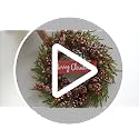 24 Inch Artificial Christmas Wreath Winter Front Door Decor with Pine Cones & Bells
