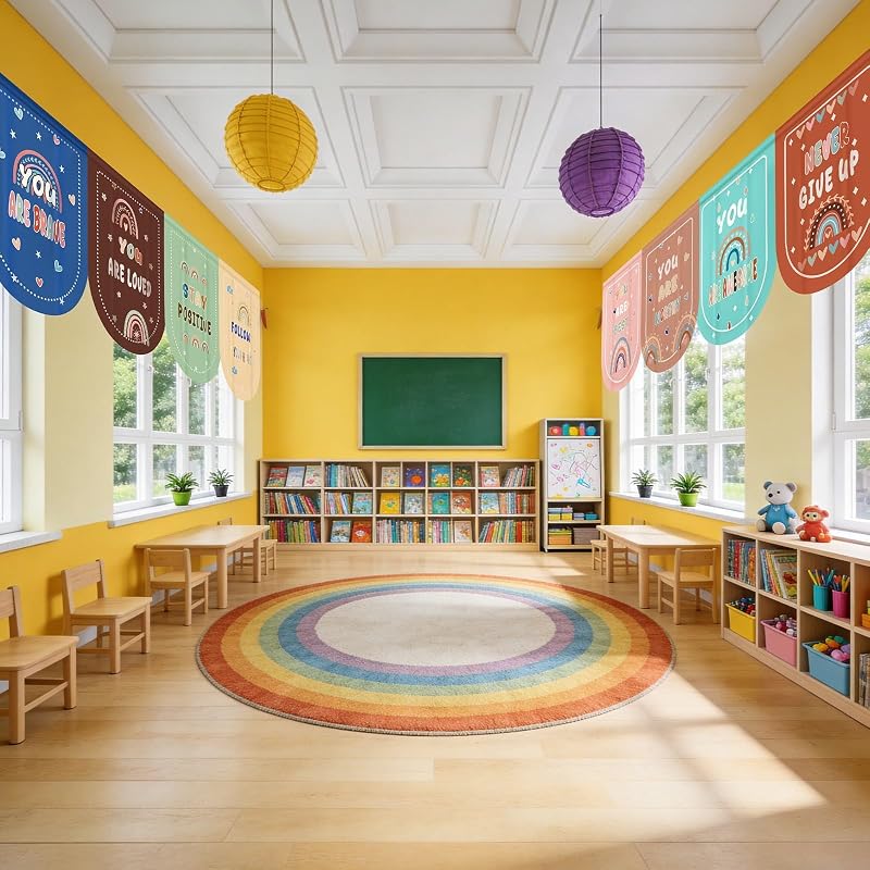 8 Pack Welcome Classroom Curtains - Velvet Panels 23.6 x 31.5 in