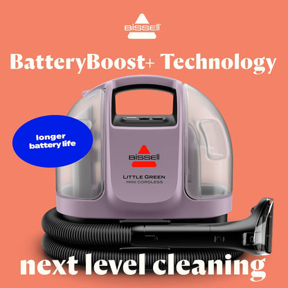 BISSELL Little Green Mini Portable Carpet Cleaner - Cordless Auto Detailer with HydroRinse Tool | Dusk Pink