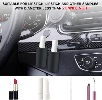 Car Chapstick Holder 2 Pack Lip Balm Holder for Women Upright Chapstick Holder Car Accessories are Suitable for Various Models（Black）
