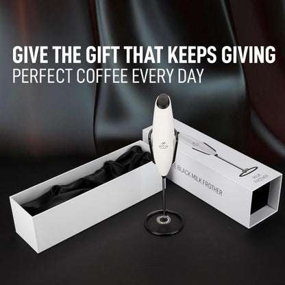 Zulay Kitchen Milk Frother - Luxury Handheld Electric Foam Maker for Coffee & Lattes | Deluxe Finish, Gift-Ready